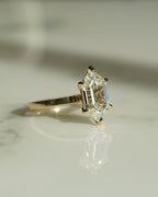 1.0 -3.0 CT Hexagon ⁠Cut Lab Grown Diamond Solitaire Engagement Ring