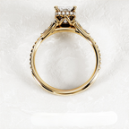 2.5 CT Radiant Cut Moissanite Pave & Hidden Halo Style Engagement Ring