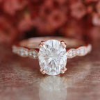 2.0 CT Oval Cut Moissanite Vintage Style Engagement Ring