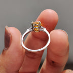 3 Stone Diamond Engagement Ring With Cushion & Baguette