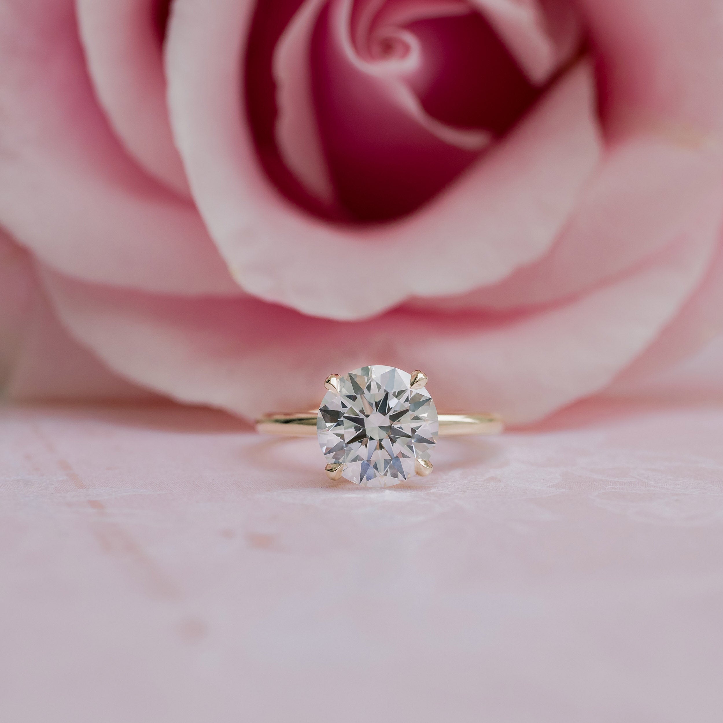2.25 CT Round Brilliant Cut Moissanite Solitaire Engagement Ring