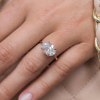 3.50 CT East-West Oval Cut Moissanite Solitaire Engagement Ring
