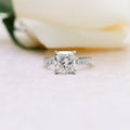2.50 CT Cushion Moissanite Pave Setting Engagement Ring