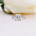 2.50 CT Cushion Moissanite Pave Setting Engagement Ring