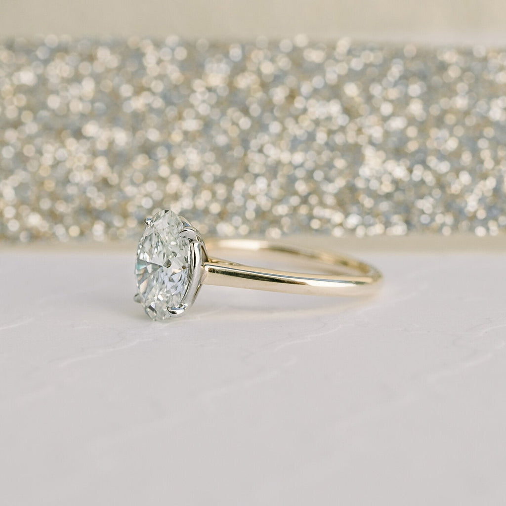 1.75 CT Oval Cut Moissanite Solitaire Engagement Ring