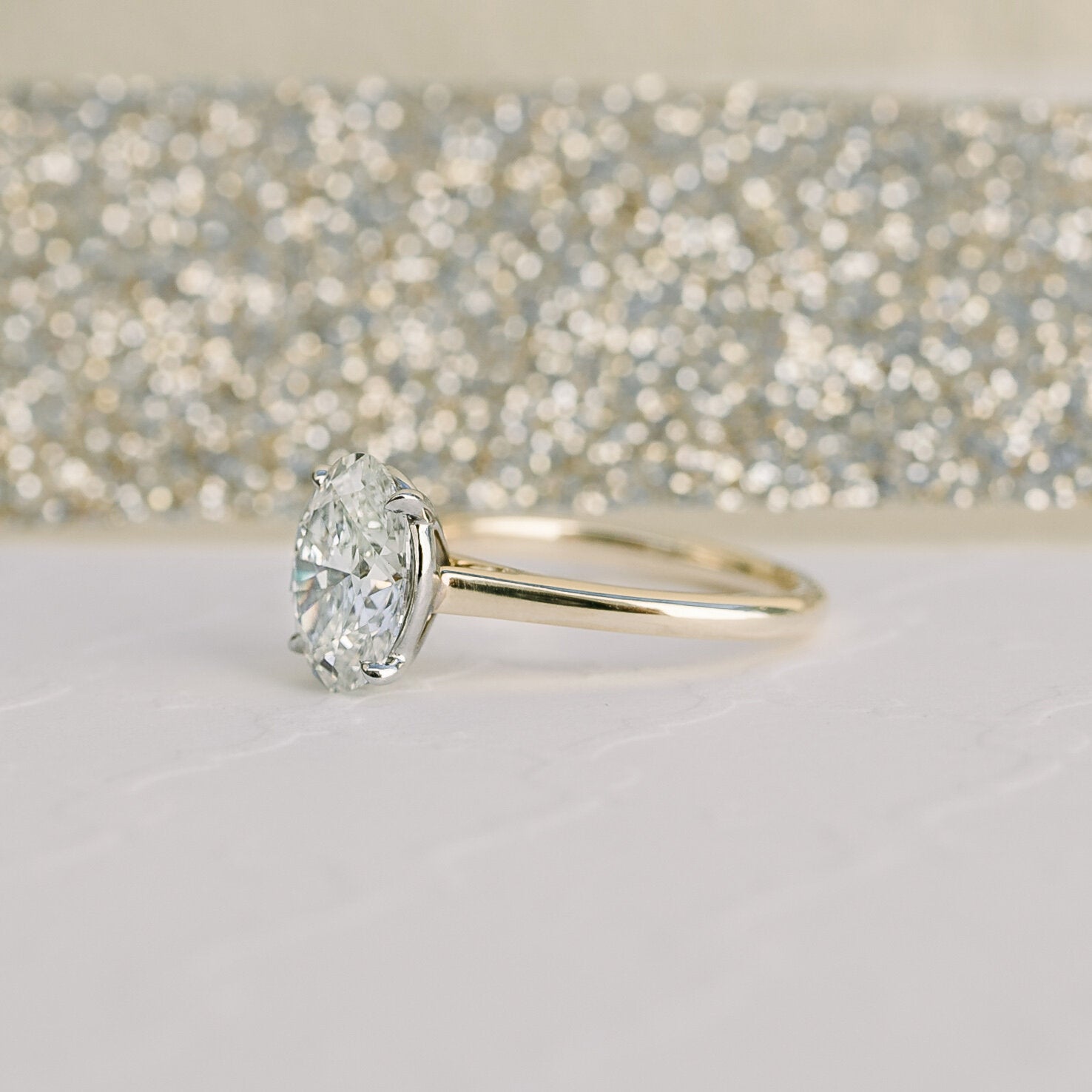 1.75 CT Oval Cut Moissanite Solitaire Engagement Ring