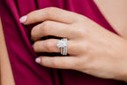 1.30 - 4.30 CT Emerald Moissanite Hidden Halo & Pave Setting Engagement Ring