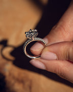 2.50 CT Round Moissanite Pave Setting Engagement Ring