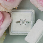 2.0 CT Asscher Cut Moissanite Solitaire Engagement Ring