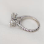 4.65 CT Cushion Moissanite Hidden Halo With Pave Setting Engagement Ring
