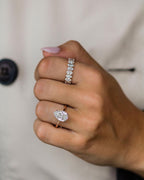 2.76 TCW Oval Shared Prong Setting Moissanite Wedding Band