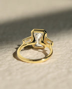 2.0-4.0 CT Emerald Cut Lab Grown Diamond Bezel Engagement Ring