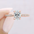 1.33CT Oval Cut Hidden Halo Moissanite Engagement Ring