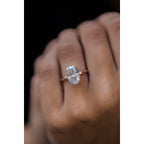 4.0 CT Elongated Oval Moissanite Solitaire Engagement Ring