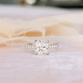 1.75 CT Cushion Moissanite Pave Setting Engagement Ring