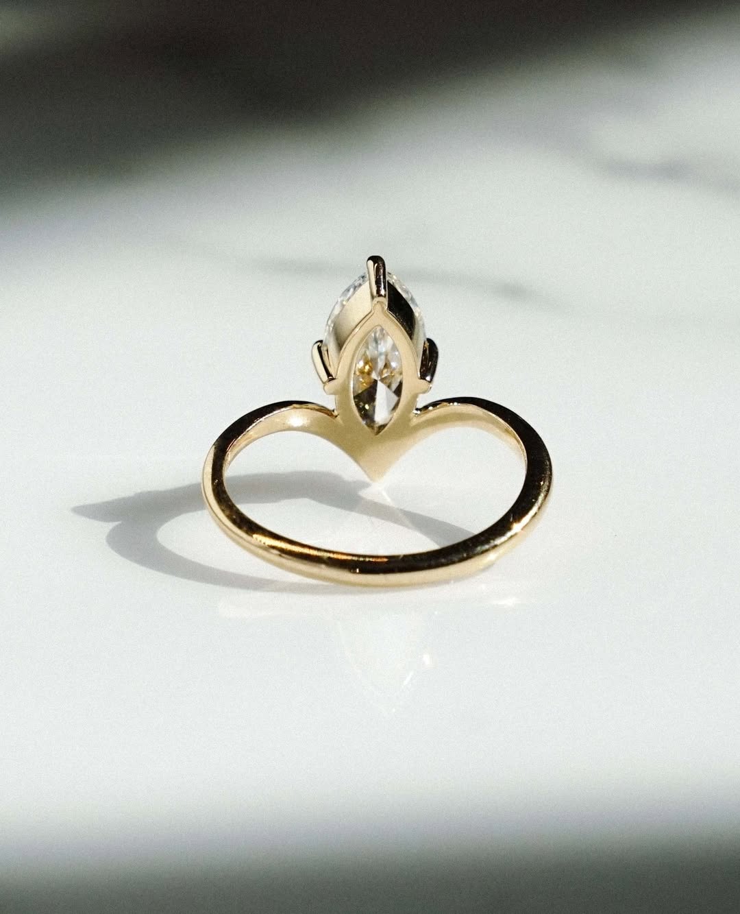 1.08-3.0 CT Marquise ⁠Cut Lab Grown Diamond Unique Engagement Ring