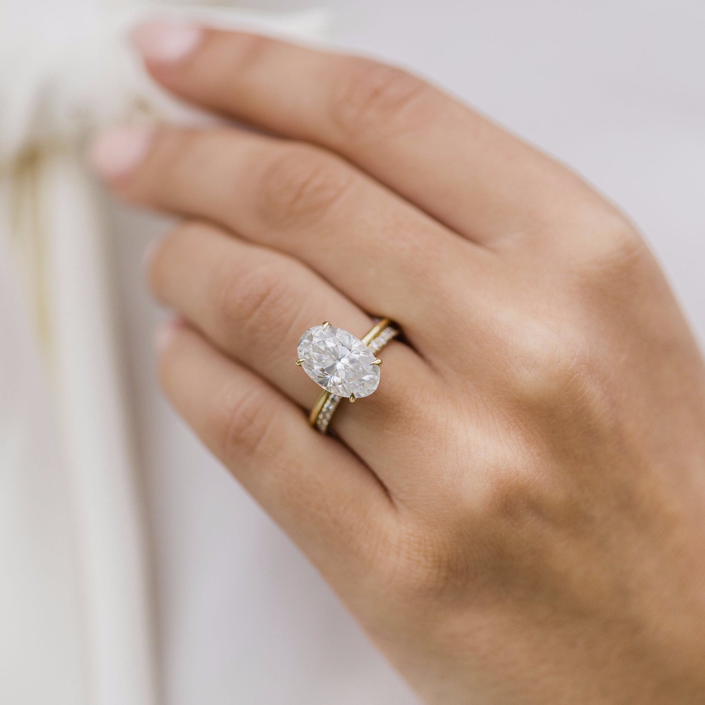 6.70 CT Oval Moissanite Solitaire Engagement Ring