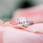 2.50 CT Asscher Cut Moissanite Solitaire Engagement Ring