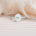 2.50 CT Oval Moissanite Pave Setting Engagement Ring