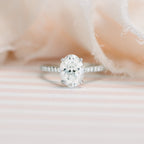 2.50 CT Oval Moissanite Pave Setting Engagement Ring