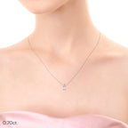 0.70 CT-1.50 CT Emerald Cut Moissanite Solitaire Necklace