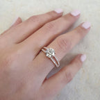 1.90 CT Round Brilliant Cut Split Shank  Moissanite Engagement Ring