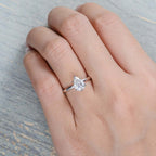 2.50CT Pear Moissanite Solitaire Engagement Ring With Hidden Halo Setting