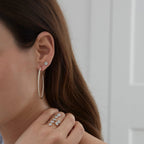 2.25 TCW Round Moissanite Diamond Inside Out Hoop Earrings