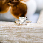1.75 CT Princess Cut Moissanite Solitaire Engagement Ring