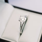 1.50 CT Round Moissanite Solitaire Style Engagement Ring