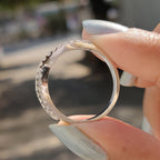 Round Moissanite Crossover Wedding Band
