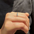 Black Baguette And Round Wedding Band In Eternity Style