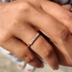 Round Moissanite Semi Eternity Band