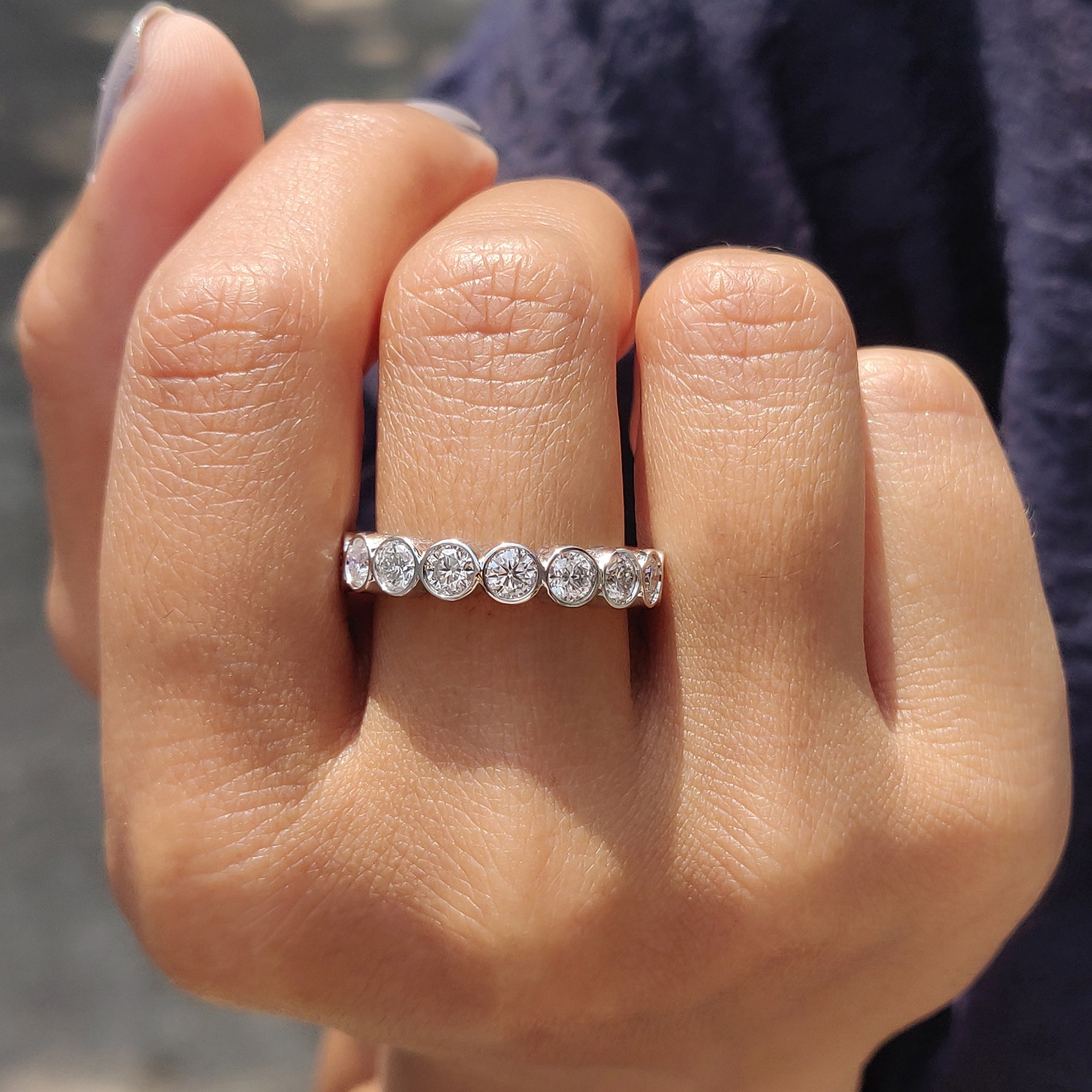 Eternity Wedding Band With Bezel Setting