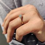 3 Stone Round Engagement Ring In Cathedral Setting