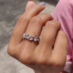 Vintage Style Wedding Band With Round Moissanite