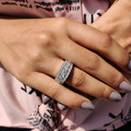 half eternity band In Round Cut Stone