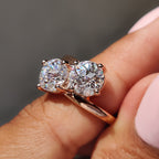 Toi Et Moi Ring with Jubilee Cut Two Stone Style