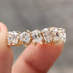 Oval, Pear, Heart, and Emerald Moissanite Multi Shape Eternity Band