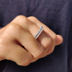 Half Eternity Emerald Cut Wedding Band