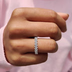 3/4 Eternity Band In Round Cut Double Row Setting