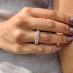Jubilee Cut Moissanite Wedding Band In Full Eternity Style