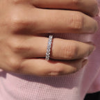Moissanite Eternity Band White Gold With Round Cut