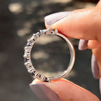 Round Cut Moissanite White Gold Wedding Band