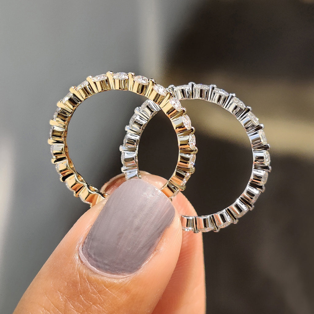 Round Moissanite Full Eternity Band
