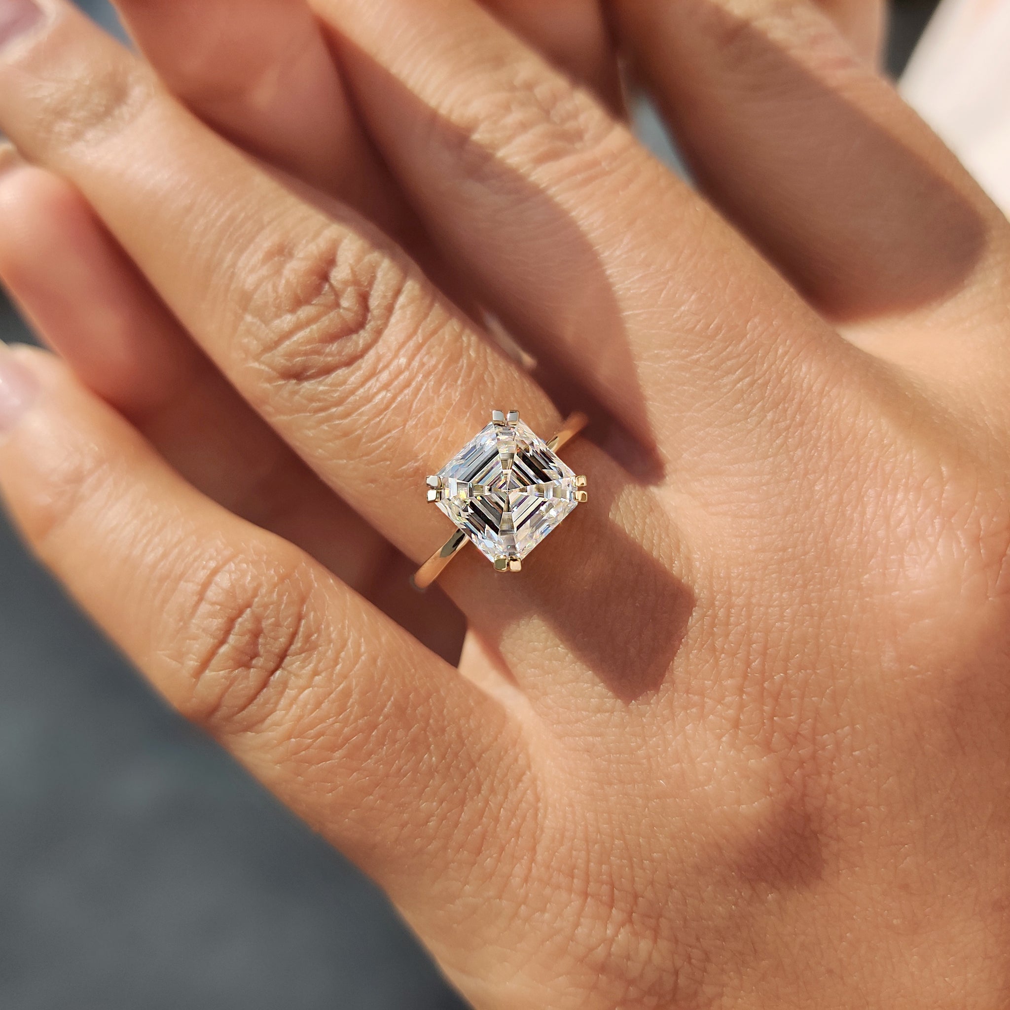 Solitaire Asscher Cut Engagement Ring Main image