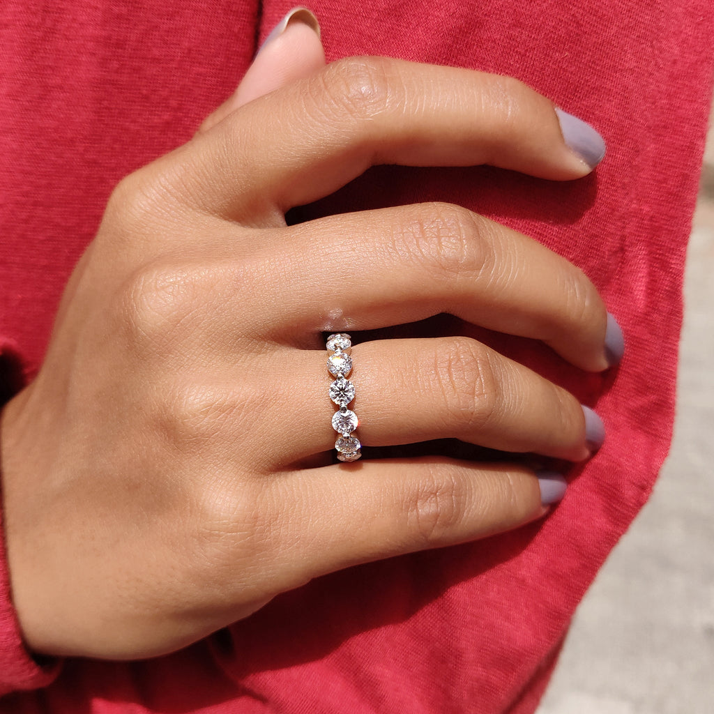 Round Eternity Band With Shared Prong