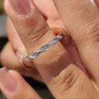 Round Cut Diamond Eternity Twisted Wedding Band