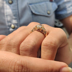Light Yellow Cushion Cut Moissanite Engagement Ring