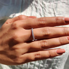 White Gold Wedding Band - Half Eternity